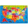 DAGLLGEW Puzzle per bambini, 45 pezzi puzzle con mappa degli Stati Uniti, magnetici in legno per bambini dai 4 ai 6 anni, per dai 4 ai 6 anni, per