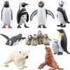 AENIMELY Personaggi polari, 9 animali invernali artici realistici, pinguini e leone | Ideale per progetti scientifici, decorazioni per torte di compleanno, lezioni, natura, riconoscimento degli animali e