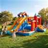 AONESY Castello gonfiabile 9 in 1 con scivolo d'acqua e rete di sicurezza, castello gonfiabile per bambini, all'aperto, giardino, con ventola, per feste di compleanno, regalo per 3-8 anni