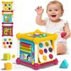 Sognotola Cubi per abilità motorie, 8 in 1, cubo di attività e dadi da gioco, giocattolo Montessori per abilità motorie con musica, Busy Board, abilità motorie, regalo a partire da 1 anno, 1-3 anni