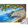 BWLPRNDZJGLQ Città Costiera Limoni Vista Panoramica Puzzle 1000 Pezzi Puzzle per Adulti Carta di Qualità Relax Concentrazione Famiglia Decorazione Regalo 70x50cm/1000pcs