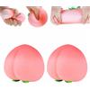 InlyXairce Set di 2 palline antistress a forma di pesca, giocattolo squishy rosa | Materiale morbido, schiacciabile, fidget toy, palla antistress, per adulti, regalo per feste