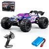 X-Verse Auto telecomandata in scala 1:16, motore a spazzola di carbonio da 50 km/h, auto da corsa RC ad alta velocità, fuoristrada, 2,4 GHz, 4 WD, auto da corsa, 1 batteria (viola)