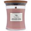 Candela profumata WoodWick Pressed Blooms & Patchouli con stoppino in
