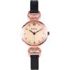 JSDDE Easy Reader, orologio analogico al quarzo da donna, con numeri arabi, cinturino sottile, in pelle PU, orologio da polso per donne e ragazze