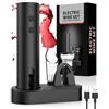 Becyear Cavatappi Elettrico per Vino, Apribottiglie Elettrico Ricaricabile | Idee Regalo Uomo Compleanno, Apribottiglie con Aeratore Vino, Tappi Sottovuoto, Taglierina per Fogli di Alluminio e Cavo USB