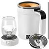 BORDEAG Tazza da caffè magnetica automatica, 380 ml, tazza da caffè automatica, tazza magnetica automatica, tazza da caffè auto-mescolante in acciaio inox (bianco)