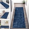 SGLGSTORE Tappeto Bagno Moderno Antiscivolo Lavabile Antimacchia Motivo Tappeto Passatoia 50X200CM Blu Scuro Tappeto Soggiorno Tappeto Runner Cucina per Corridoio Camera da Letto Ingresso Interno