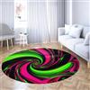 Generic Tappeto moderno a tondo 80cm tappeto neon colorato e psichedelico | Grandi tappeti circolari lavabili Tappeti sottili morbidi antiscivolo camera letto soggiorno sala pranzo nursery