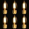 scicent 6 lampadine LED E27 vintage C35 4 W, 2700 K, bianco caldo, lampadina Edison a candela in vetro trasparente, dimmerabile, senza sfarfallio
