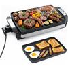 GIANTEX Piastra Elettrica 1500 W, con Griglia Antiaderente Reversibile | Grill Ampio 40,5x24cm per Casa e Picnic, con Termostato, Temperatura a 4 Livelli, Rimovibile e Lavabile in Lavastoviglie