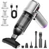 DkevEu 25000Pa Aspirabriciole Senza Fili, 4 in 1 Portatile Aspirapolvere Auto con Svuotamento Automatico 1 Pulsante, Ricaricabile Aspirapolvere per Auto, Casa, Animali Domestici