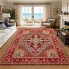 VARIKASHOM Tappeti quadrati, 80 x 80 cm, Rosso orientale beige blu, Tappeto quadrato Decorazione Casa, Salotto, Sala e Cucina, Facile da Pulire,
