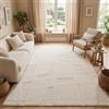 TAPISO Relievo Tappeto Pelo Medio Effetto Motivo Bianco 160 x 220 cm | 100% Polipropilene, altezza pelo 16 mm, tessuto