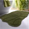 BSICPRO Tappeti da bagno, 32 x 20 tappetini da bagno smerlati, verde oliva | Antiscivolo, extra morbida microfibra assorbente, lavabile in lavatrice, tappeto da doccia per bagno, camera da letto
