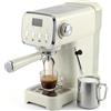 HOMCOM Macchina Caffè Espresso Semiautomatica 20 Bar 1350W, Acqua Calda | Lancia Montalatte, 1 o 2 Tazze, Scaldatazze, Serbatoio 1.2L, Braccio Portafiltri, 2 Filtri, Espresso, Latte, Moka, Cappuccino