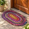 GlammTexa Chindi Rag Rug - Tappeto ovale in tessuto, multicolore, 60 x 90 | Tappeto intrecciato Chindi in cotone