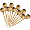 Générique Cucchiaini da caffè espresso 12 CM/4,8 Inch Piccolo Rotondo Cucchiaio da Dessert Oro 10 Pezzi Cucchiaino da tè In Acciaio Inox