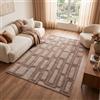 TAPISO Relievo Tappeto Pelo Medio Effetto Linee Tortora 160 x 220 cm | 100% Polipropilene, altezza pelo 16 mm, tessuto