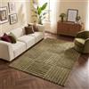 TAPISO Relievo Tappeto Pelo Medio Effetto Quadrati Oliva 160 x 220 cm | 100% Polipropilene, altezza pelo 16 mm, tessuto