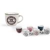 Gicos Set 6 tazzine caffè Coffee in Porcellana 90 ml Colori Assortiti Decoro Time for Coffee MBB-820809