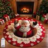 mondpfote Tappeto Natalizio 3D, Tappeto Tridimensionale Natale (B,120*120) | 3D di Babbo Natale, per Soggiorno, Tappeto Invernale per Camera Letto, Zerbino Antiscivolo per Decorazioni Natalizie