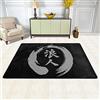 YINGD Tappeto morbido giapponese Kanji personaggio Ronin in flanella per soggiorno, antiscivolo, lavabile (dimensioni: 120 x 182 cm)