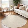 SHACOS Tappeto Rotondo 200 cm Beige, Lavabile Antiscivolo Morbido Tappeti Grande per Soggiorno Camera da Letto Ingresso