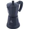 KAUITOPU Caffettiera elettrica da 300 ml, 6 tazze, macchina da caffè moka con fondo separato per campeggio, caffettiera in alluminio nero