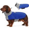 ASENKU Cappotto Invernale Impermeabile Cane Taglia M, Pile, Striscia Riflettente Giacca per Cani Media con Velcro e Bottoni a Scatto per Bassotto,Jack Russell, Cocker, Shih Tzu, Montagna e Città