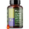 VEGÁGENO Acido Alfa Lipoico (ALA) + BIOTINA Optimizer 600 mg. 240 capsule vegetali. Fornitura di 4 mesi. Assorbimento massimo. Antiossidante naturale. Senza glutine. Non OGM. Adatto a vegani