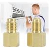 Fabater 1/2 ACME Ottone Adattatore Refrigerazione, 2 Pezzi, Connettore | Raccordo di servizio HVAC, ottone massiccio, filettatura da 1/4 SAE a 1/2 ACME, per riparazione e manutenzione AC, flusso