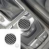 OAD In Fibra di Carbonio Accessori Interni Auto Centrale di Controllo Centrale console multimedia manopola copertura Trim Per Audi Q2 (con pulsante argento)