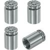 PATIKIL Tappi Gomme Auto, 4Pz Tappo Valvola Pneumatici Universali in Lega di Alluminio Tappini Coperture per Auto SUV Camion Moto e Biciclette, Titanio