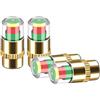 Aiqeer 4 Pezzi Oro Pneumatico Valvola Antipolvere Tappi | Schrader Coprivalvola, Pneumatici Pressione Monitoraggio Valvola Stelo Cappucci, per Auto Camion Motociclette Biciclette
