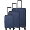 Travelite SKYMATE, set di valigie rigide da 3 pezzi, S/M/L, trolley in polipropilene con serratura a combinazione TSA, piega estensibile (dimensioni S+M), 4 ruote doppie
