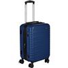 Amazon Basics Valigia Rigida Piccola - Bagaglio a Mano Espandibile ABS con 4 Ruote Doppie Girevoli - Resistente ai Graffi e Leggera - 55 x 37,5 x 25,5cm - Blu Navy