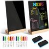 EQULIUS 2 lavagne grandi da 21 x 30 cm, formato A4, lavagna da tavolo in legno con supporto in legno, lavagne acriliche su entrambi i lati, per matrimoni, compleanni, ristoranti, caffè