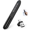 Kxathfa Telecomando per PowerPoint 2-in-1 USB-C e USB, Presenter wireless con puntatore laser rosso, Clicker per presentazioni Plug & Play