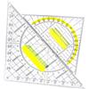 Cutefat 2 Pezzi Squadra Geometrica, Goniometro 22,5cm E Piccola Di 15,7cm | Squadre Con Maniglia, Triangolo Geometrico, Squadra Goniometrica Trasparente con Scala Gialla, per Scuole e Uffici