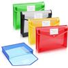 Vicloon Busta Portadocumenti, 5 Pezzi A5 Cartelline in Plastica, 5 Colori Cartella portadocumenti espandibile, con bottone a pressione Cartelle a Busta (Orizzontale)
