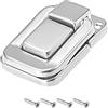 METALLIXITY Attiva/Disattiva Aggancia fissa 38mm x 25mm Ferro Argento Tono | Lampo Chiusure, per Armadi Scatole Valigie
