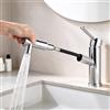 Tondiy Rubinetto Bagno Lavabo con Doccetta Estraibile a 2 Modalità, Cromato | Miscelatore Monocomando per Lavandino Bagno, Acqua Calda e Fredda, Rubinetti Alta Pressione, Acciaio Inox 304