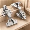 Furniware 2 cerniere interne per ante dell'armadio, 48 mm, chiusura ammortizzata, cerniere per pentole da 35 mm, cerniera per armadio da cucina a 105 gradi, cerniere per mobili