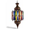 Generico Paralume Lanterna Marocchina Ottagonale 30x60cm Vetri Multicolor Metallo Traforato Lampada Sospensione Orientale Etnica 237181244