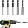 SEASJHBAY Set di 5 porta punte magnetiche da 1/4, 60 mm, in acciaio inox, con cambio rapido, forte supporto magnetico per trapano avvitatore a batteria, adattatore antiruggine
