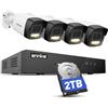 ANNKE Telecamera di Sorveglianza 3K, Riconoscimento persone/veicolo, 4 X 5 MP PoE IP Camera con faro esterno e 8 CH 2 TB HDD NVR per registrazioni 24/7, visione notturna a colori, 120 dB WDR, IP67