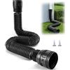 Wiogence Prolunga flessibile per grondaia, rotonda, in materiale PE, estensibile da 47 a 150 cm, per tubi di scarico da 80/100 mm, ideale per prati, pavimenti in cemento e giardini (nero scuro, 1