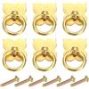 QUARKZMAN 6Pcs 1.18 Inch Maniglie E Pomelli Per Cassetti Tonalità Oro | In Ottone, Maniglie Per Cassetti Vintage A Forma Di Fiore A Quattro Petali, Con Viti, Per Armadio Comò Guardaroba