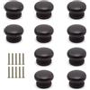 FINELYCR 10 Pezzi Pomelli Cucina, Marrone Scuro Pomelli per Cassetti, Diametro 33 mm, Maniglie per Mobili da Cucina a Forma di Fungo, Adatto per Armadi, Scarpiere, Cassetti e Mobili in Legno
